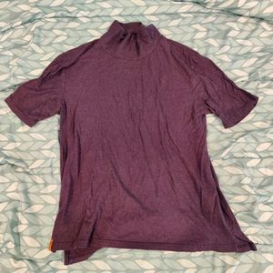 tentree purple mock neck t-shirt - size small